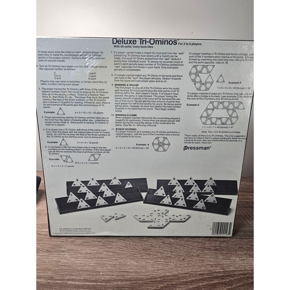 Vintage 1982 Pressman Deluxe Tri-Ominos Strategy Board Game Sealed New 4423 - Picture 7 of 7